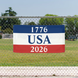 1776 アメリカ 2026 レッド ホワイト ブルー 愛国心 横断幕