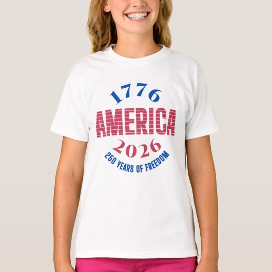 1776 アメリカ 2026 自由の250周年 Tシャツ (正面)