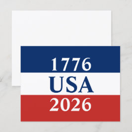 1776 アメリカ 2026 赤白青 愛国 ポストカード