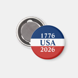 1776 アメリカ 2026 赤白青 愛国 マグネット