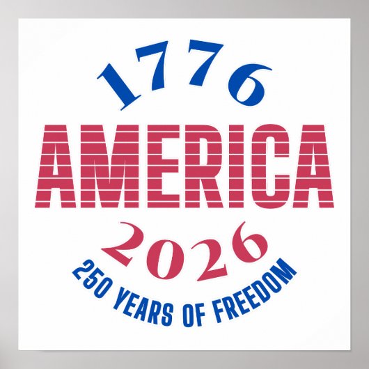 1776 アメリカ 2026 250周年 自由 ポスター (正面)