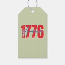 「1776 アメリカ」250周年記念ソフトセージグリーン7月4日 ギフトタグ