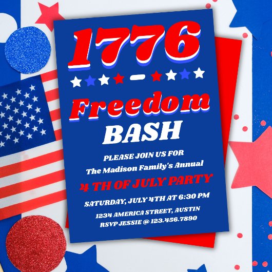 1776 フリーダムバッシュ 7月4日 記念祭 招待状