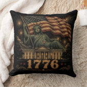 1776 愛国 アメリカ国旗 自由の女神 クッション (ブランケット)