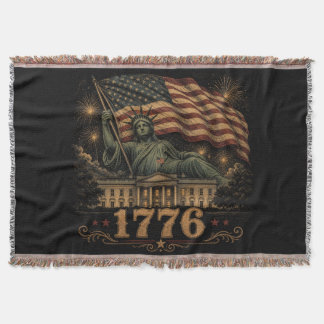 1776 愛国 アメリカ国旗 自由の女神 スローブランケット