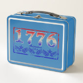 1776 – 暗擦り切れた色 メタルランチボックス (正面)