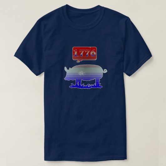 1776 独立の子豚 Tシャツ (デザイン正面)