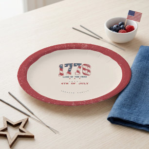 1776 独立記念日 パーティー用品 パトリオット ペーパープレート