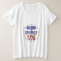 1776 生まれPlus Size Women's T-Shirtにスパークル1776