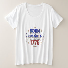 1776 生まれPlus Size Women's T-Shirtにスパークル1776 プラスサイズTシャツ