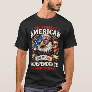 1776-2026 アメリカの自由の鷲 Tシャツ