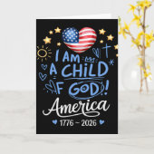 1776 2026 アメリカ人の子供 神の子 250周年 誕生日 4 カード (黄色い花)