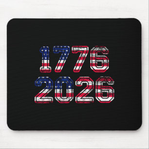 1776-2026 アメリカ国旗イーグルTシャツ 誕生日250周年記念 マウスパッド