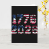 1776-2026 アメリカ国旗 イーグル Tシャツ 誕生日250周年記念 カード (黄色い花)