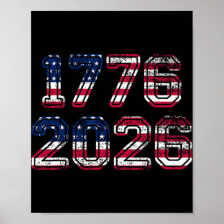 1776-2026 アメリカ国旗 イーグル Tシャツ 誕生日250周年記念 ポスター