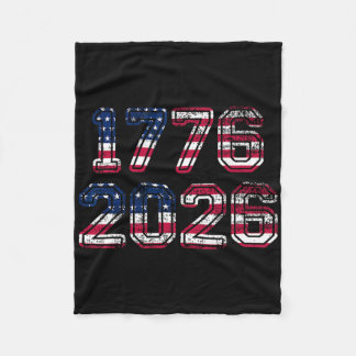 1776-2026 アメリカ国旗 イーグル Tシャツ 誕生日250周年 フリースブランケット