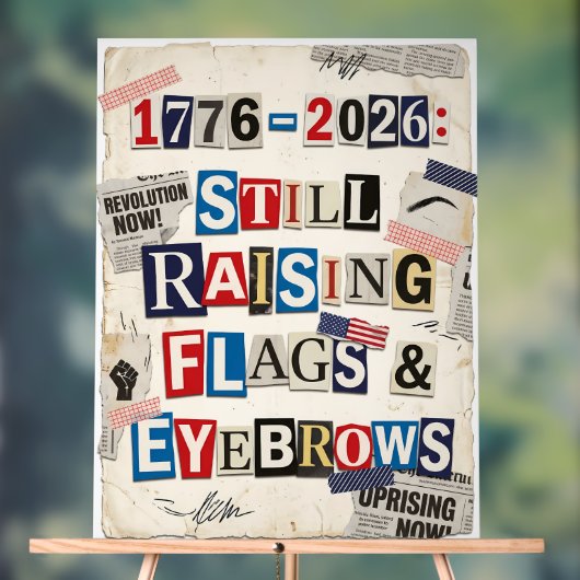 1776-2026 アメリカ建国250周年記念 レトロな身代金要求風デザイン アクリルサイン (ニュートラル)