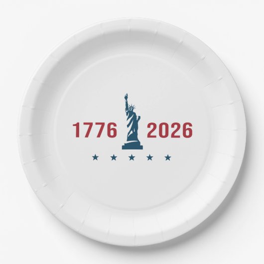 1776 2026 アメリカ建国250周年 パトリオティック ペーパープレート (正面)