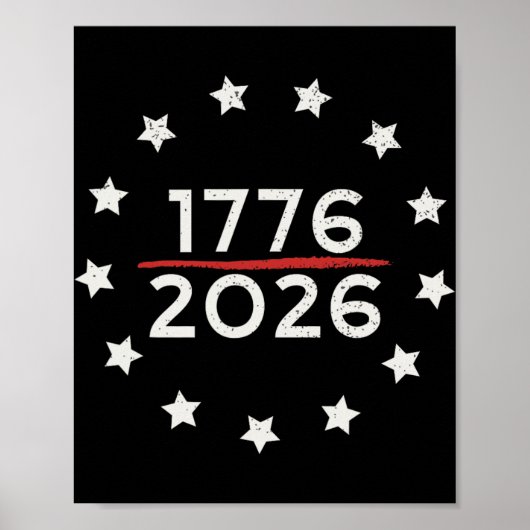 1776 2026 アメリカ建国250周年 ベッツィーロス アメリカ国旗 4t ポスター (正面)