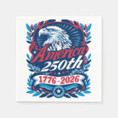 1776-2026 アメリカ建国250周年 ヴィンテージ愛国 スタンダードカクテルナプキン (正面)