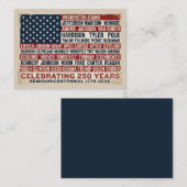 1776-2026 アメリカ建国250周年 大統領 車 ノートカード (正面/裏面)