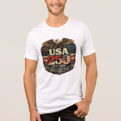1776-2026 アメリカ建国250周年 7月4日 トライブレンドTシャツ (正面)