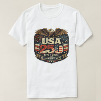 1776-2026 アメリカ建国250周年 7月4日 Tシャツ