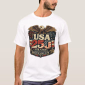 1776-2026 アメリカ建国250周年 7月4日 Tシャツ (正面)