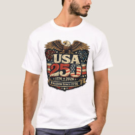 1776-2026 アメリカ建国250周年 7月4日 Tシャツ
