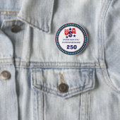 1776–2026 アメリカ独立250周年記念パトリオティックフラグ 缶バッジ (インサイチュ)