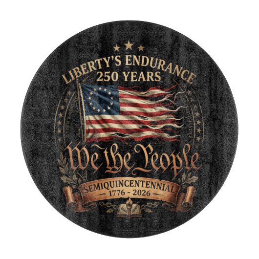 1776-2026 アメリカ独立250周年記念 カッティングボード (正面)