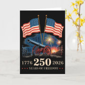 1776 2026 アメリカ独立250周年記念 カード (黄色い花)