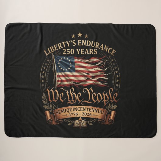 1776-2026 アメリカ独立250周年記念 シェルパブランケット (正面(横))