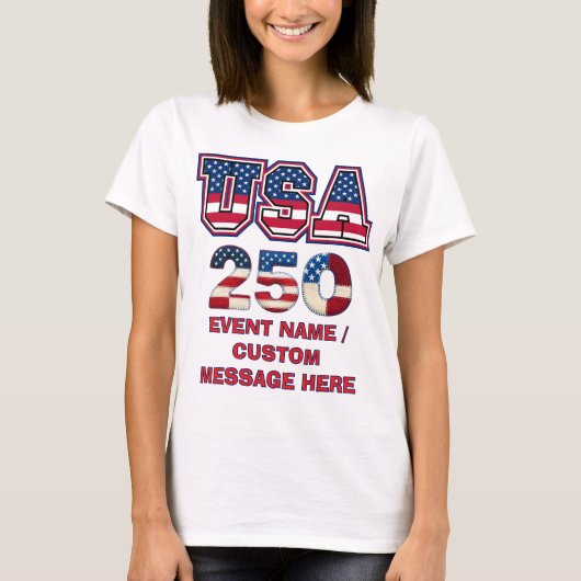 1776–2026 アメリカ独立250周年記念 パトリオティック Tシャツ (正面)