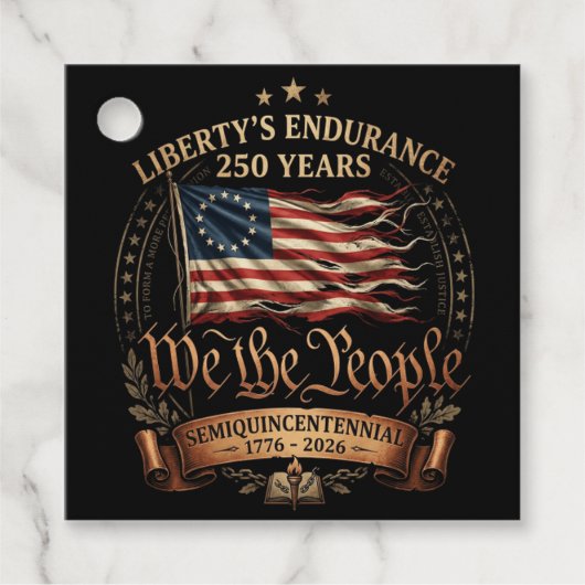 1776-2026 アメリカ独立250周年記念 フェイバータグ (正面)