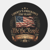 1776-2026 アメリカ独立250周年記念 ラウンドシール (正面)