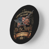 1776-2026 アメリカ独立250周年記念 ラウンド壁時計 (傾斜)