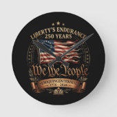1776-2026 アメリカ独立250周年記念 ラウンド壁時計 (正面)