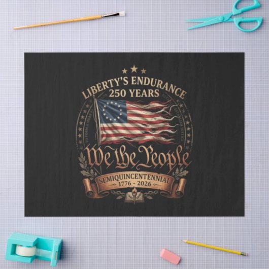 1776-2026 アメリカ独立250周年記念 薄葉紙 (クラフト)