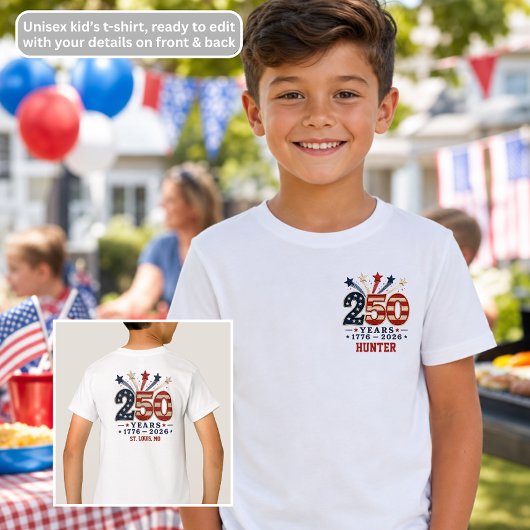 1776-2026 アメリカ独立250周年 キッズTシャツ Tシャツ