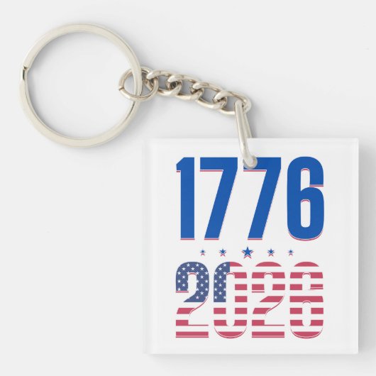 1776 2026 アメリカ独立250周年 キーホルダー (正面)