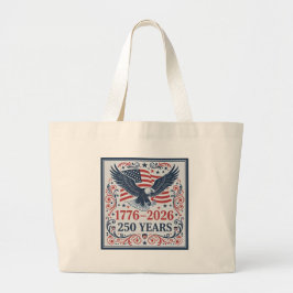 1776 2026 アメリカ独立250周年 愛国ワシトート ラージトートバッグ