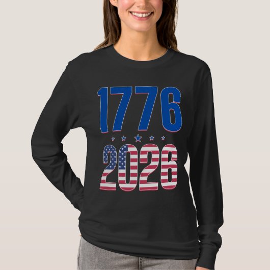 1776 2026 アメリカ独立250周年 Tシャツ (正面)