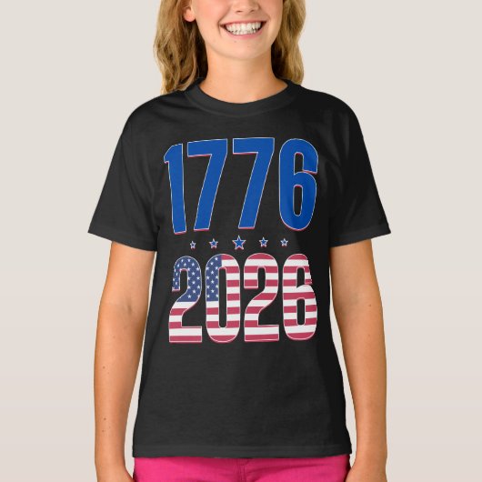 1776 2026 アメリカ独立250周年 Tシャツ (正面)