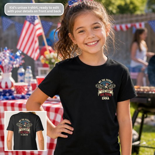 1776-2026 アメリカ生誕250周年 7月4日 キッズTシャツ Tシャツ
