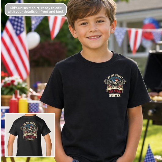1776-2026 アメリカ生誕250周年 7月4日 キッズTシャツ Tシャツ