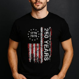1776-2026 ヴィンテージ アメリカ国旗 250周年 愛国者 Tシャツ