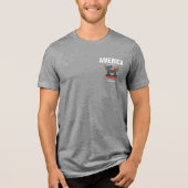 1776 2026 二百五十周年 アメリカ独立記念 アメリカ国旗 赤 白 青 トライブレンドTシャツ (正面)