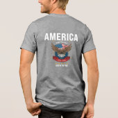 1776 2026 二百五十周年 アメリカ独立記念 アメリカ国旗 赤 白 青 トライブレンドTシャツ (裏面)