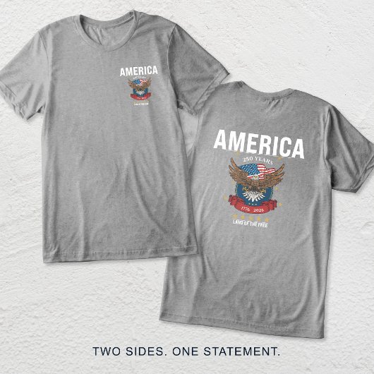 1776 2026 二百五十周年 アメリカ独立記念 アメリカ国旗 赤 白 青 トライブレンドTシャツ